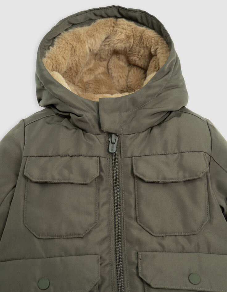 Baby Boy khaki nylonbeschichteter Parka-2