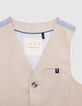 Chaleco de traje formal beige de niño-2