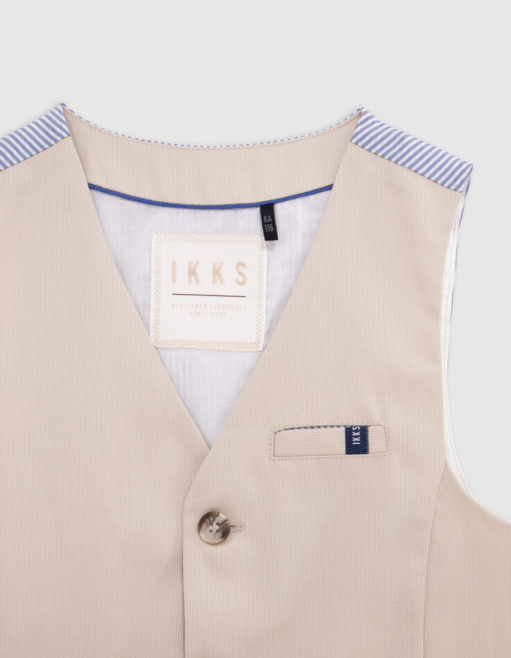 Chaleco de traje formal beige de niño-2