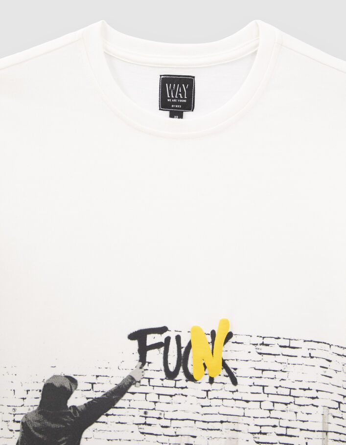 Wit T-shirt opdruk graffitikunstenaar jongens-3