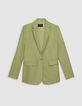 Veste de costume verte lin et coton Femme-6