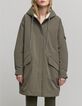 Parka de mujer caqui con forro de chevron badge-2