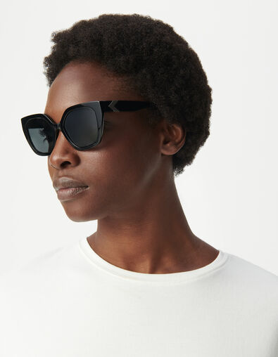 Schwarze Sonnenbrille Carla graue Gläser - IKKS