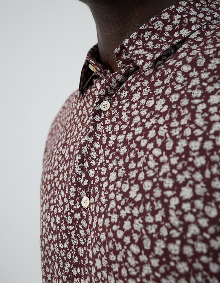 Chemise SLIM dark purple imprimé fleurs Homme-3 Chemise SLIM dark purple imprimé fleurs Homme-3