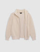Chaqueta de punto con cremallera en color crudo para ni&ntilde;a-5