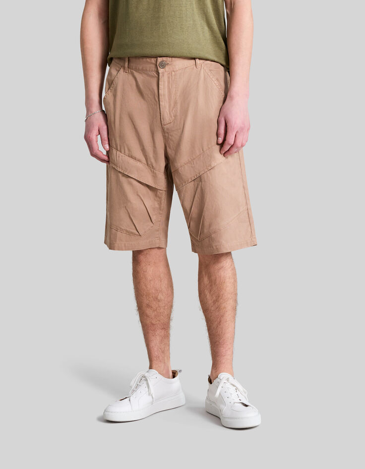 Men’s beige CARGO CROPPED Bermuda shorts-2