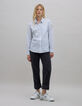 Camisa azul rayas bordados metalizados-5