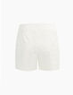Short blanco roto talle alto de lino algodón mujer-3