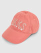 Casquette corail foncé avec broderie fille -4
