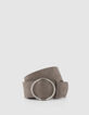 Cintur&oacute;n ajustable Mujer de terciopelo de cuero camel-2