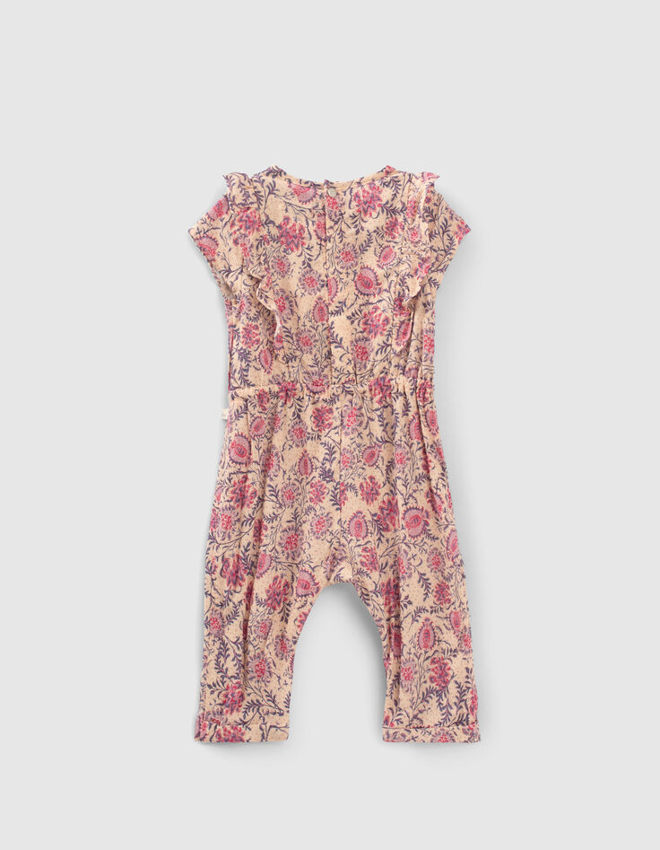 Baby girls’ pink floral paisley Lenzing™ Ecovero™ jumpsuit-2