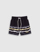 Short de bain noir imprim&eacute; gar&ccedil;on-1