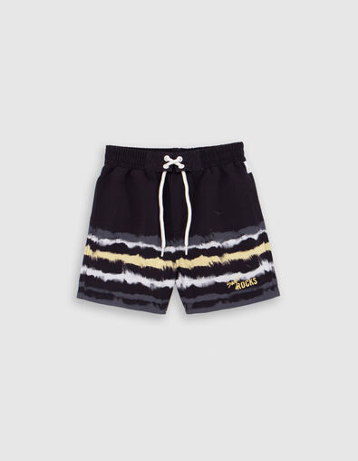 Short de bain noir imprim&eacute; gar&ccedil;on - IKKS