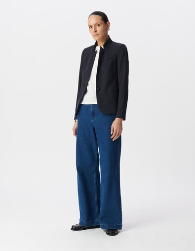 Women’s navy suit jacket with decorative braid - IKKS
