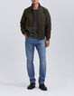 Men&rsquo;s khaki bomber jacket with Sherpa-lined collar-5