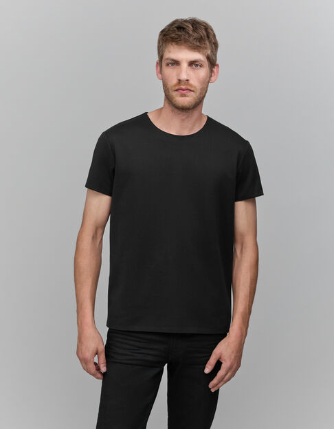 Camiseta negra planchable DRY FAST para hombre - IKKS