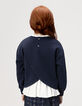 Sudadera azul marino mensaje cuello Harry Potter niña-3