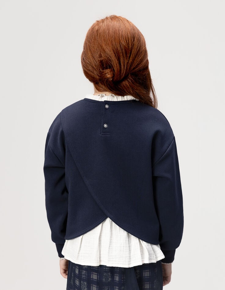 Sudadera azul marino mensaje cuello Harry Potter niña-3 Sudadera azul marino mensaje cuello Harry Potter niña-3