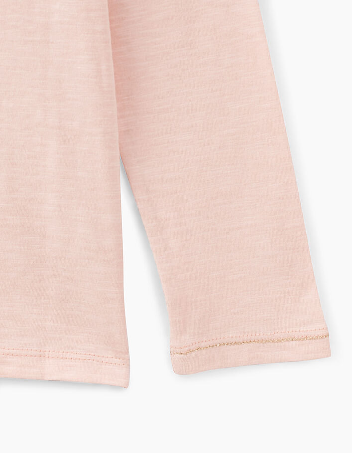 Girls’ powder pink Essentials embroidered IKKS T-shirt - IKKS