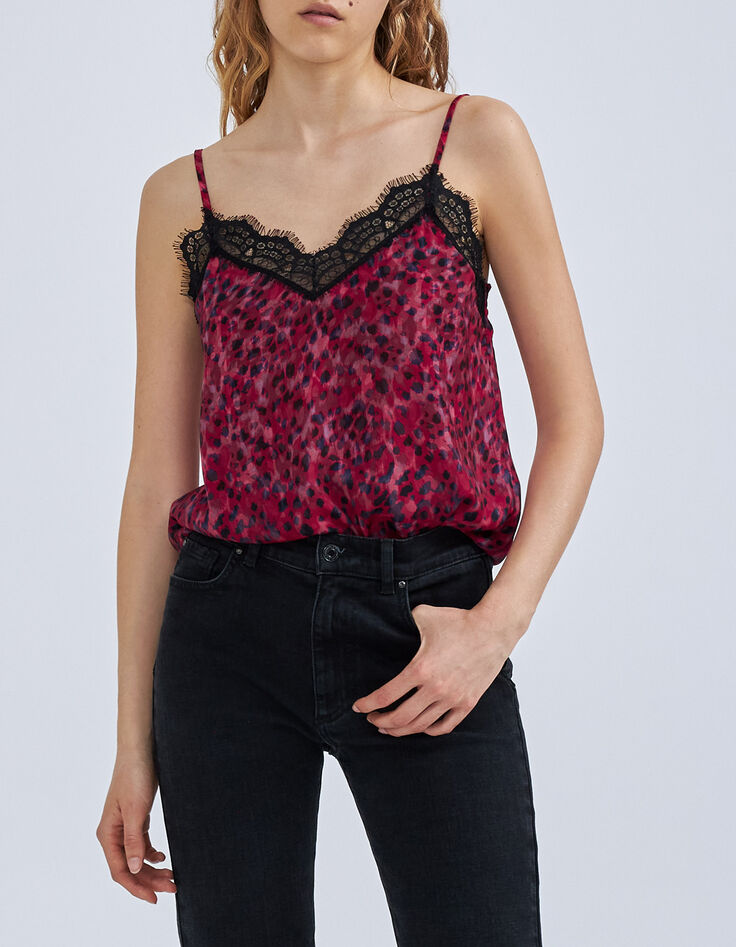 Roze top lingeriestijl rock luipaardprint Dames-2