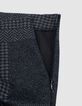 Jupe courte gris maille Milano effet patchwork Femme-4