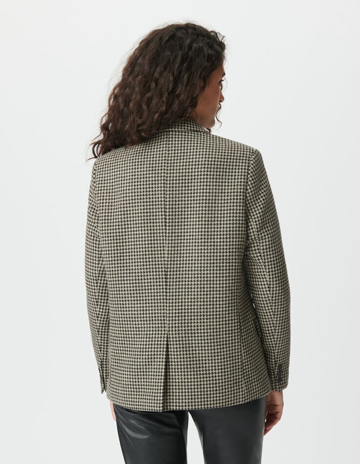 Women’s beige houndstooth suit jacket-4 Women’s beige houndstooth suit jacket-4