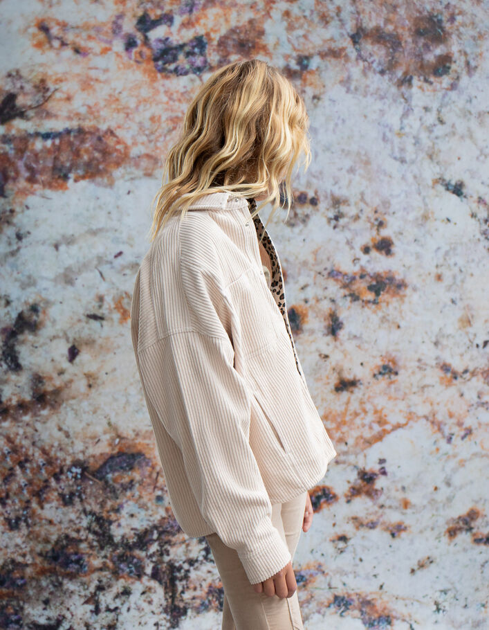 Chaqueta beige pana niña-7