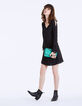 Vestido manga larga de crepé negro -6