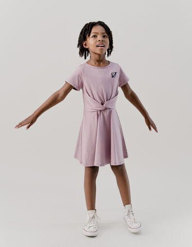 Girl's lilac dress with bow detail - IKKS