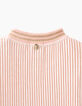 Cardigan rose poudré forme bomber en velours plissé fille-6