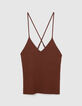 Pure Edition – Women's mahogany lurex knit twin set-6