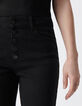 Jean droit noir délavé boutons apparents Femme-4