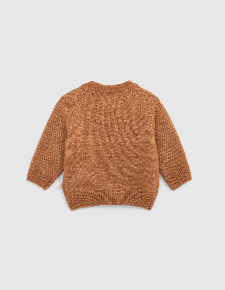 Chaqueta de punto camel fantasía bebé niña-4