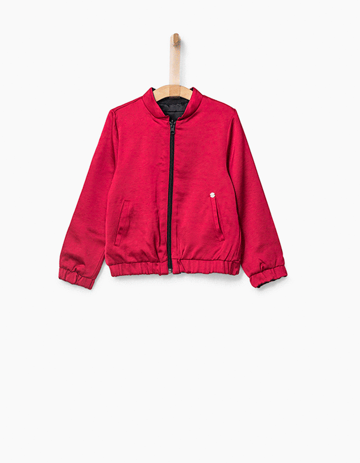 Blouson bombers reversible rose et marine fille IKKS