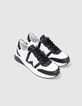 Girls’ black and white studded trainers with perforations-6