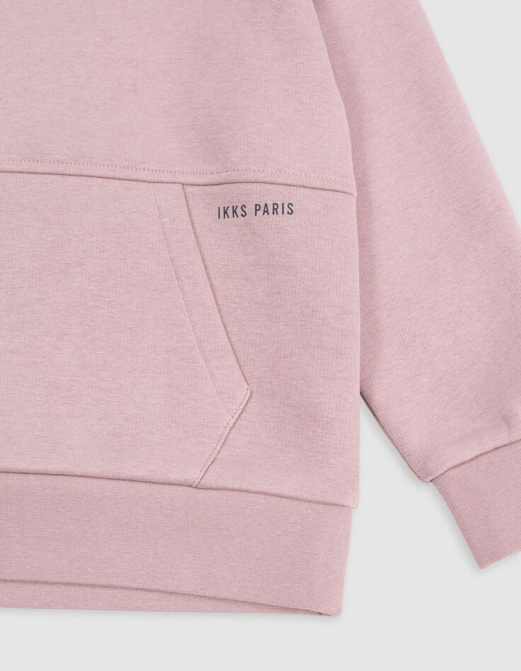 Boy's pink maxi hoodie with embroidered back-5 Boy's pink maxi hoodie with embroidered back-5