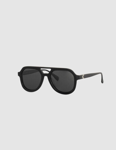 Lunettes solaires noires style pilote Femme - IKKS