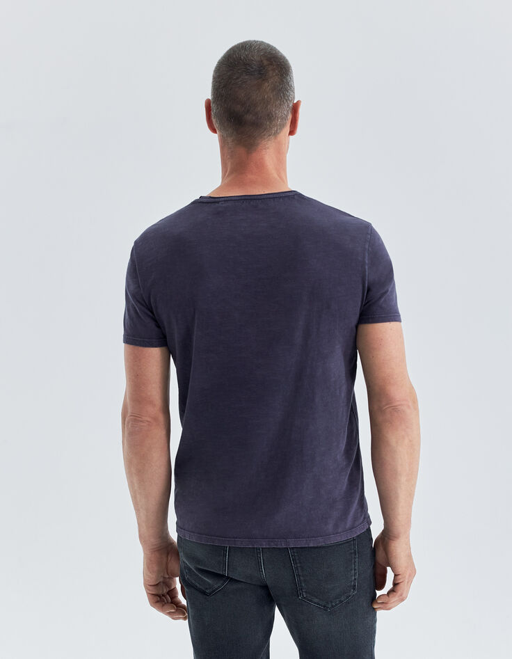 Men&rsquo;s dark plum Essential round neck t-shirt-2
