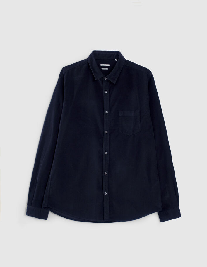 Chemise REGULAR marine en velours milleraies Homme-6