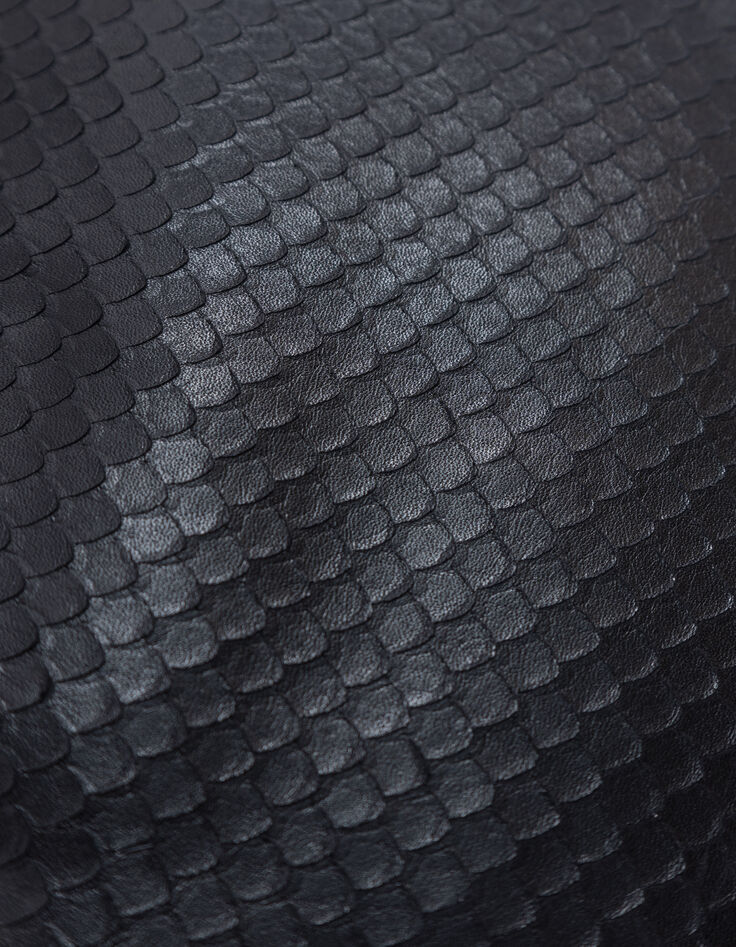 Women's 1440 black leather embossed python-effect-4