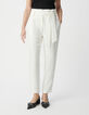 Women’s white recycled belted high-waist trousers-3