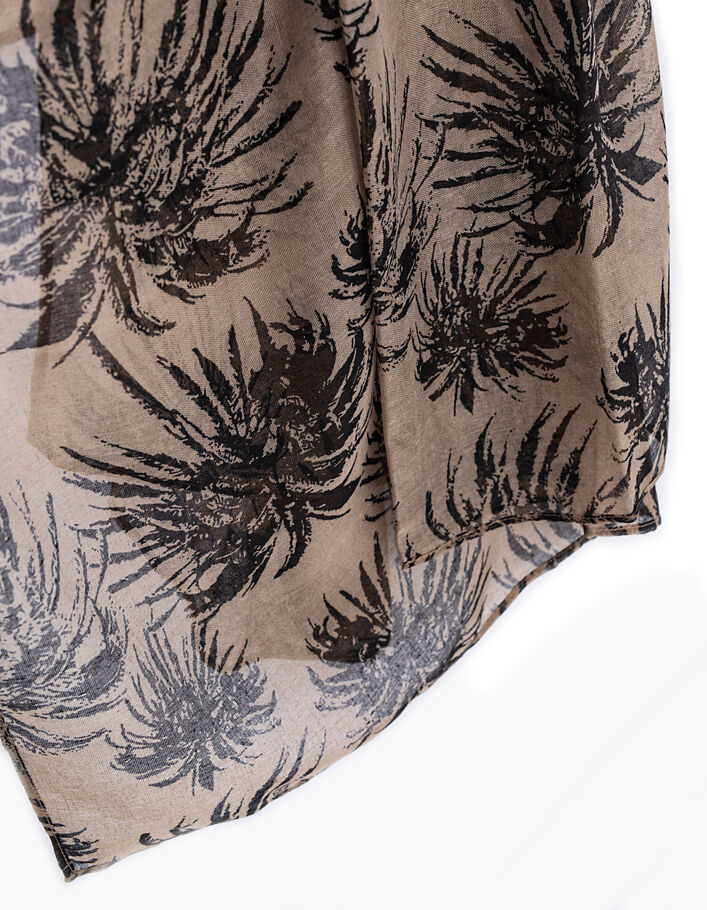 Men’s mink scarf with black palm-tree print - IKKS