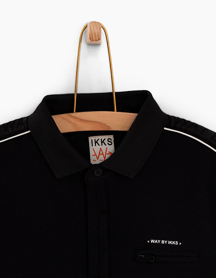 Polo negro cordoncillos hombros LOS ANGELES niño -4