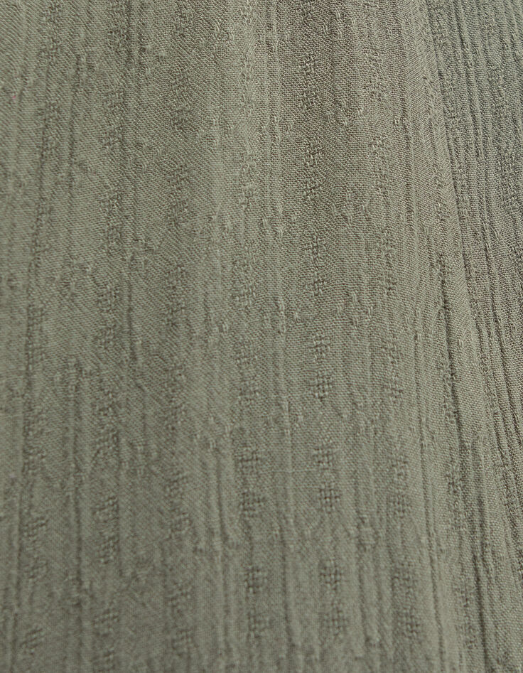 Vestido largo caqui crep&eacute; trenzas ni&ntilde;a-6