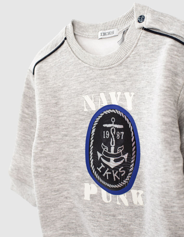 Baby boys’ grey lion-anchor lenticular image sweatshirt - IKKS