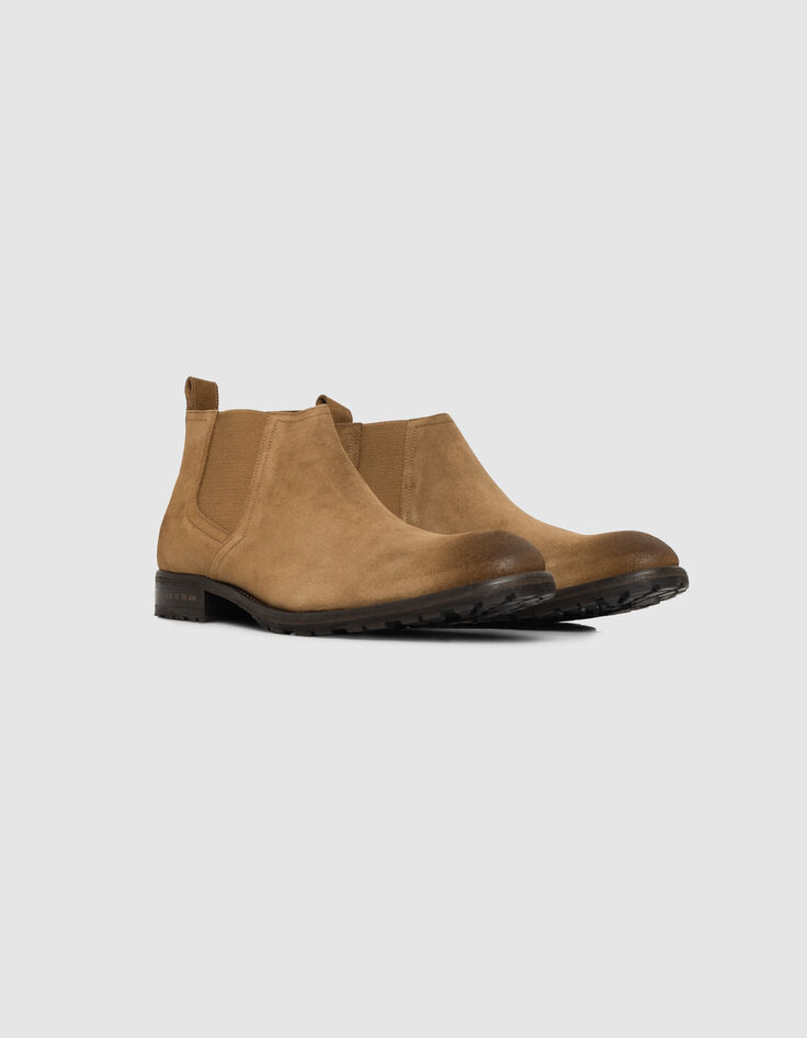Chelsea boots marron cuir velours tige basse Homme-6