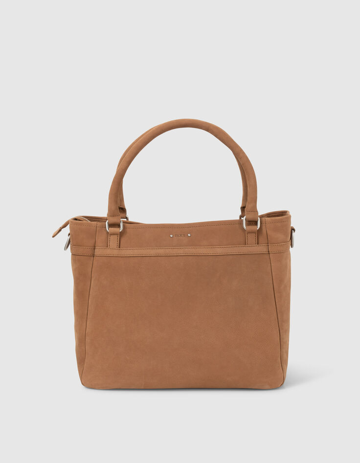 Roestbruine leren shopper The Artist Dames-3