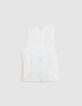Women's ecru denim cross-over top-6