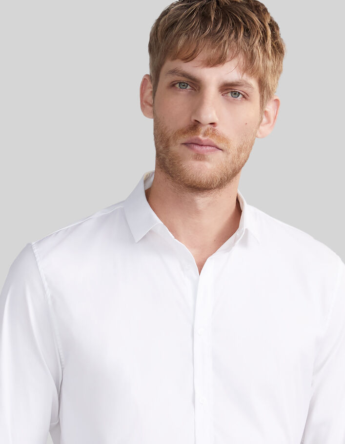 Wit SLIM fit overhemd voor heren EASY CARE - IKKS