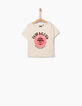 Girls’ light beige, IKKS record T-shirt-2